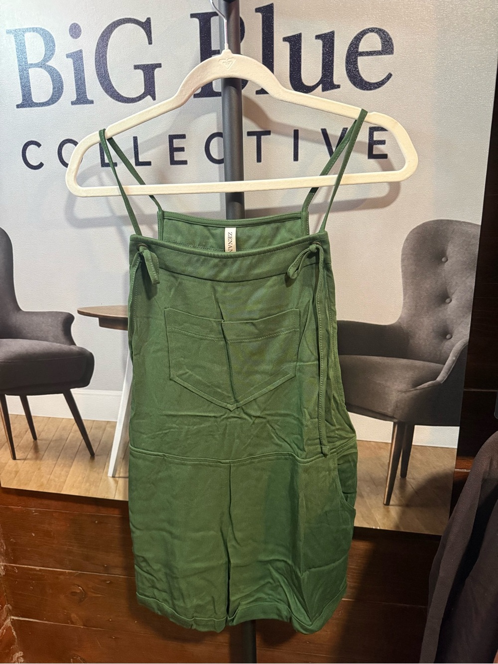 Zenana Outfitters Green Utility Romper